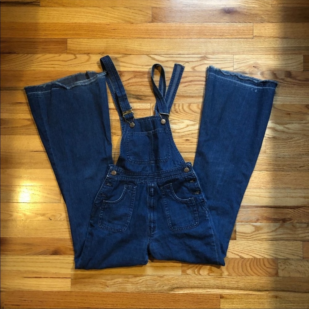 Betty Smith denim flared overalls